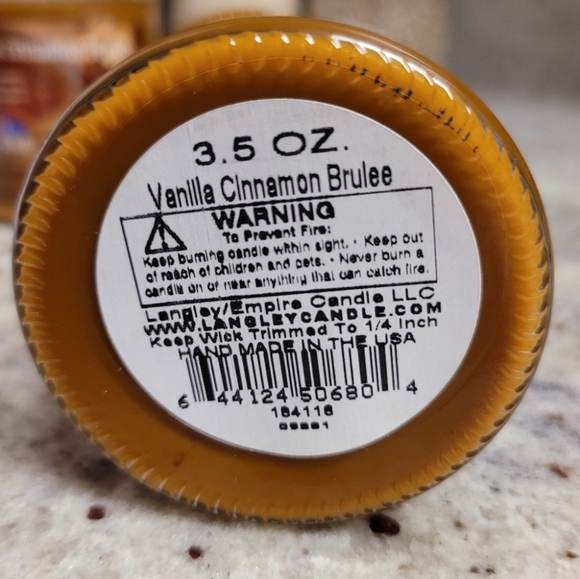 3/$5 Scented Glass Covered Jar Vanilla Cinnamon Brûlée 3.5oz Candles - Picture 2 of 13